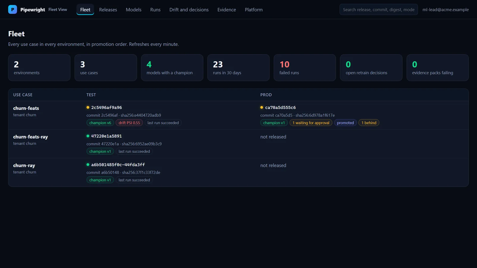 Fleet View, the Fleet page